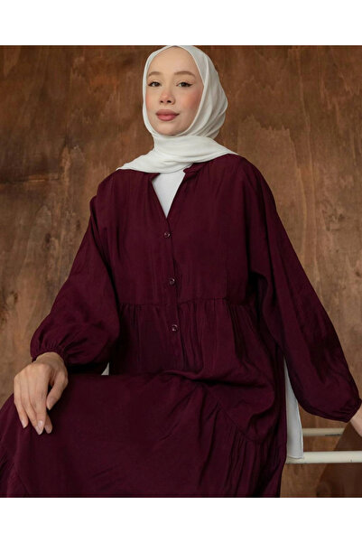 Butik Plum Modal Fabric Summer Wide-Fit Dress Model