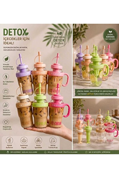 woltybaby Su Matarsı Pipetli Süzgeçli Detoks Suluk pp+PC Bpa Icermez