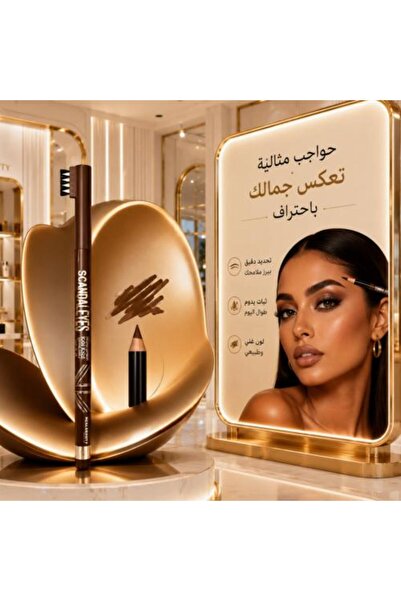 real beauty قلم حواجب بني من