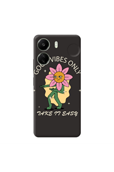 Other Xiaomi Redmi 13C Good Vibes Only Black Colored Silicone TPU Θήκη