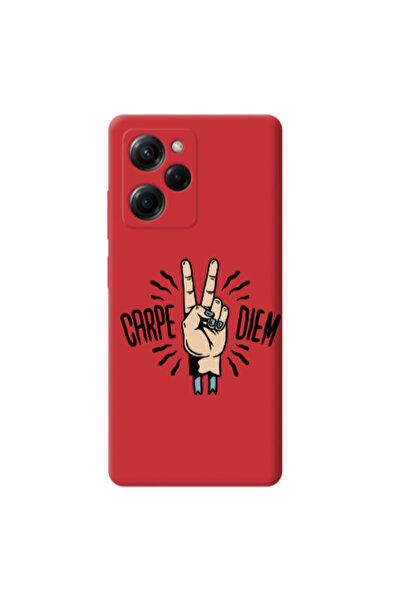 Other Xiaomi Poco X5 Pro Carpe Two Diem Red Colored Silicone TPU Θήκη