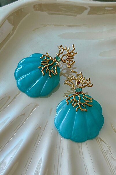 Trendy Butik Vip Turquoise Garden Earrings (Large Size)