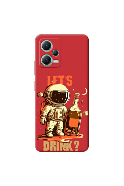 Other Xiaomi Redmi Note 12 Pro 5G Lets drink Red Colored Silicone TPU Θήκη