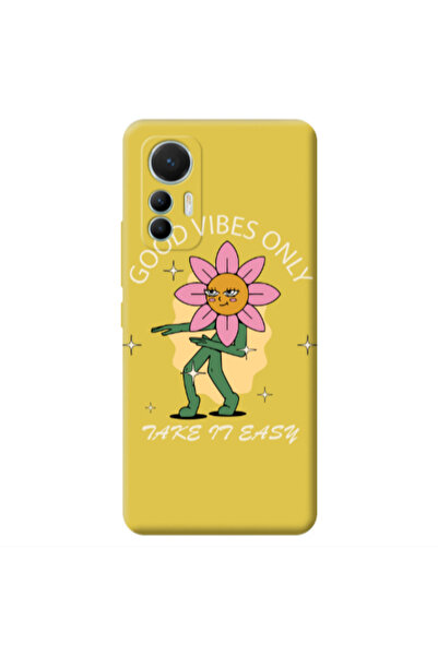 Other Xiaomi Mi 12 Lite Good Vibes Only Yellow Colored Silicone TPU Θήκη