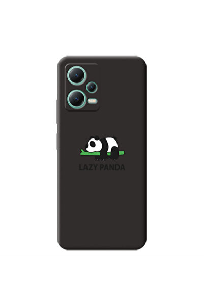 Other Xiaomi Redmi Note 12 Pro 5G Lazy panda Black Colored Silicone TPU Θήκη