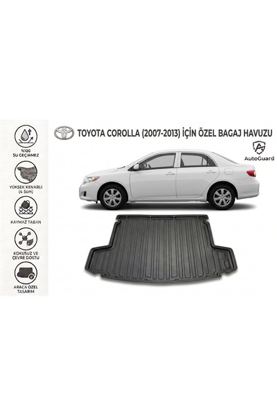 AutoGuard Toyota Corolla 2007-2013 Model Uyumlu Bagaj Havuzu TPE Malzeme 3D K...