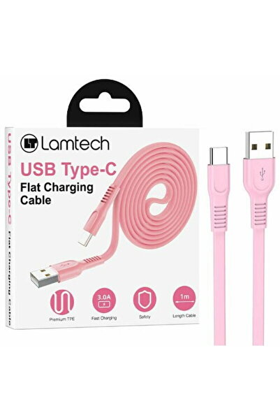 Other Cablu Lamtech USB la Type-C, 3A, 1m, culoare roz