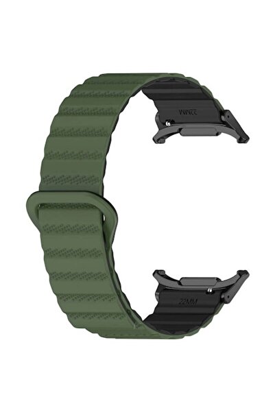 Edman Curea magnetică din silicon compatibilă cu Galaxy Watch Ultra, Verde-Negru