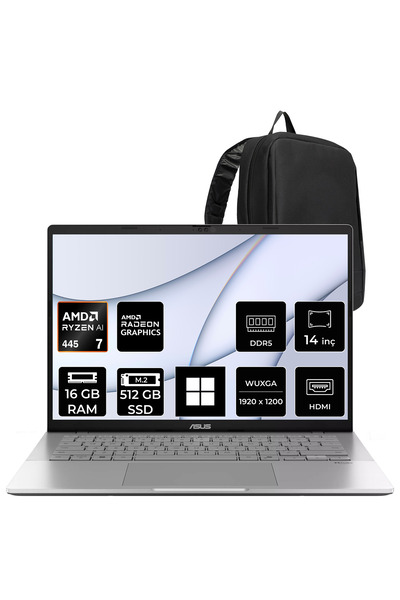 ASUS Vivobook S14 Ryzen AI 7 445 16GB RAM 512GB SSD 14" WUXGA (1920x1200) OLE...