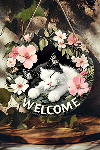 SHELİFE Welcome Uv Printed 3D Looking Mdf Door Ornament |   Hanging, Erasable...