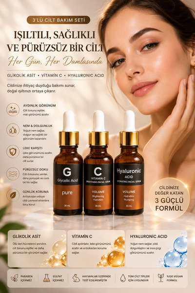 Puredermine Skin Renewing 3-Piece Serum Set – Brighter, Hydrated, and Smoothe...
