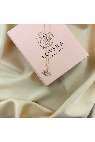 Lovera Jewellery 925 Ayar Gümüş Sertifikalı Rose Renk Çiçek Kolye