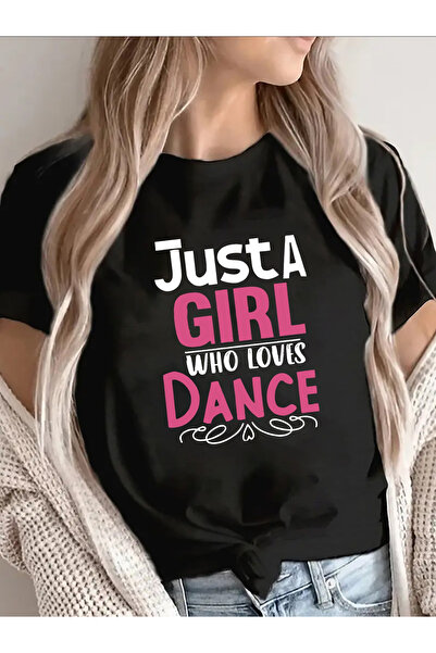 STITCHLY تي شيرت نسائي صيفي بأكمام قصيرة - تي شيرت بطباعة 'Just a Who Loves D...