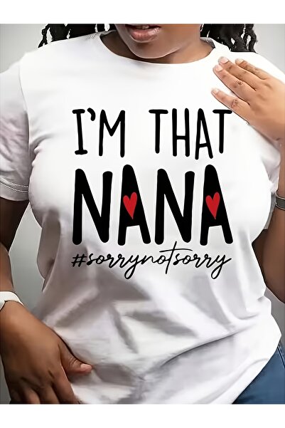 BASEPULSE تي شيرت بطباعة "I'm That Nana" - تي شيرت بأكمام قصيرة وياقة دائرية ...