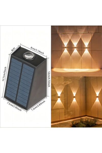 Choice1 Warm light 1pc Solar Outdoor Wall Light Garden Decoration Atmosphere ...