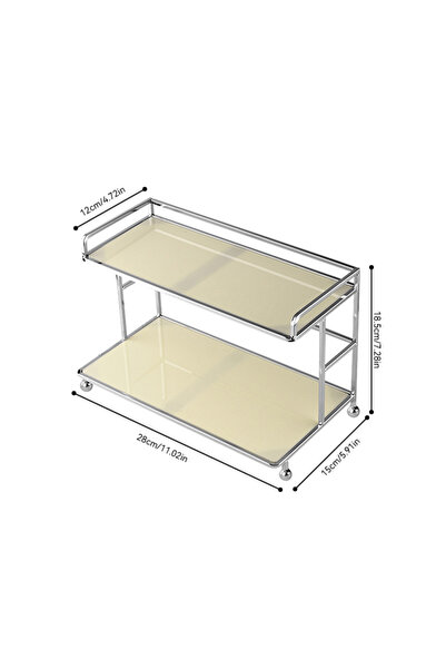 Choice Milk White Desktop Organizer Shelf, 2 Tier Minimalist Desktop Storage ...