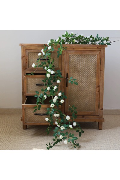 choice2 White Artificial Fake Vine Ivy Garland, Silk Rose Hanging Plants, Fak...