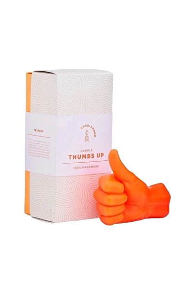 CANDLEHAND Lumânare decorativă Thumbs Up, CandleHand, portocaliu neon