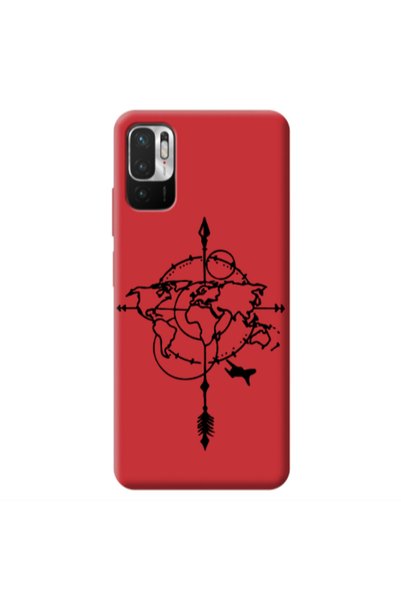 Other Xiaomi Redmi Note 10 Pro 5G Old Map Red Colored Silicone TPU Θήκη