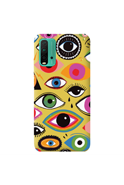 Other Xiaomi Poco M3 Colorful eyes Yellow Colored Silicone TPU Θήκη