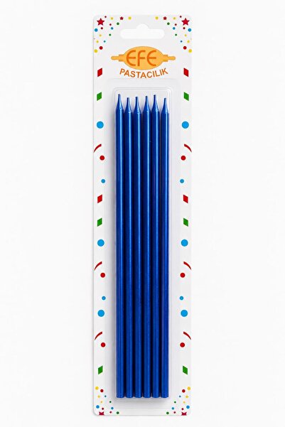 EFE PASTACILIK Metalik Lacivert Uzun Pasta Mumu 20 Cm