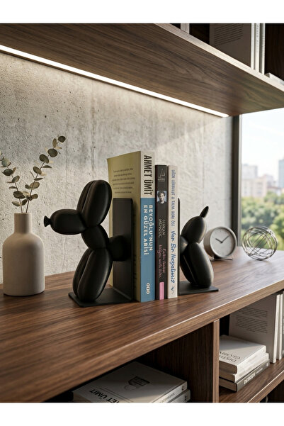CMHOME Decorative Balloon Dog Book Holder Support 2 Pieces Modern Bookshelf D...