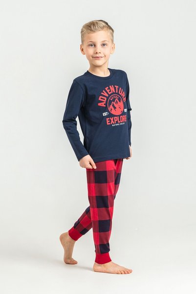 Rolypoly Boy's Nature Calls Navy Blue Long Sleeve Pajama Set Rp3873-C-V1