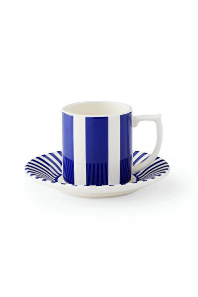 SPODE Set de cafea ceramic premium, Anglia, pentru 4 persoane, 80 ml, albastru