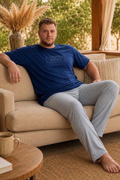 nisaNCa Large Size 100% Cotton Men's Pajama Set 3Xl-6Xl Comfortable Fit Short...
