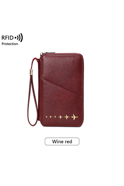 choice2 X6802-Winered New Family Passport Holder Wallet RFID Blocking Travel ...