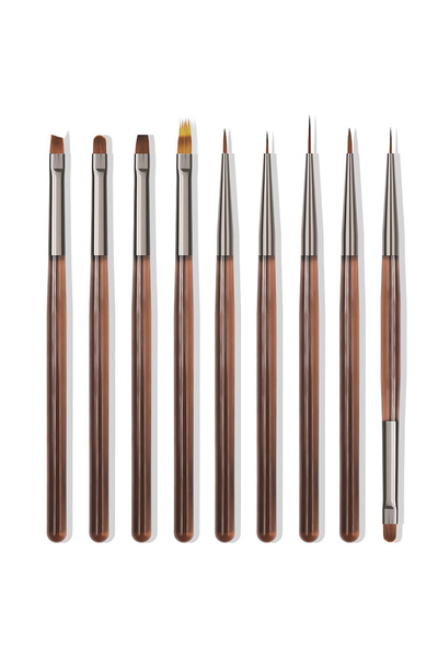 Choice1 Champagne 9Pcs UV Gel Pen Nail Brush DIY Nail Brush Acrylic Painting ...