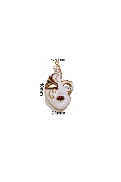 choice2 Z3301G1 1pcs Stainless Steel Enamel Mask Charms For Jewelry Making DI...