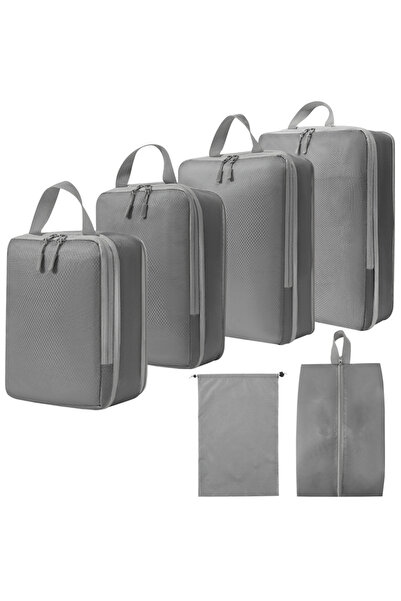 choice2 grey Homefish Set/6 pcs Compressible Packing Travel Storage Bag Cubes...