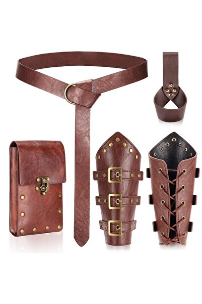 choice2 Style K 4PCS Renaissance Medieval Belt Skirt Hiking Viking Horn Desig...