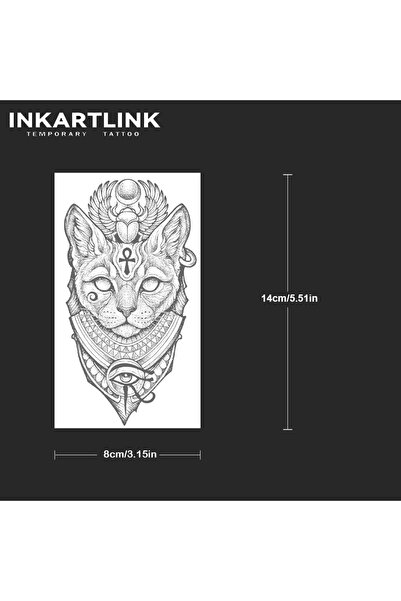 Choice 434-0814L INKARTLINK رقعة وشم بتصميم قطة مصرية مقاومة للماء، تدوم من 1...