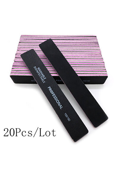 Choice3 20Pcs 25Pcs/Lot Grey Sandpaper Nail File 100/180 Double Sided Buffer ...