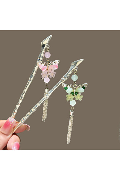 Choice1 3-4 2PCS Elegant Chinese Style Sword Hair Fork Tassel Hair Stick Buns...