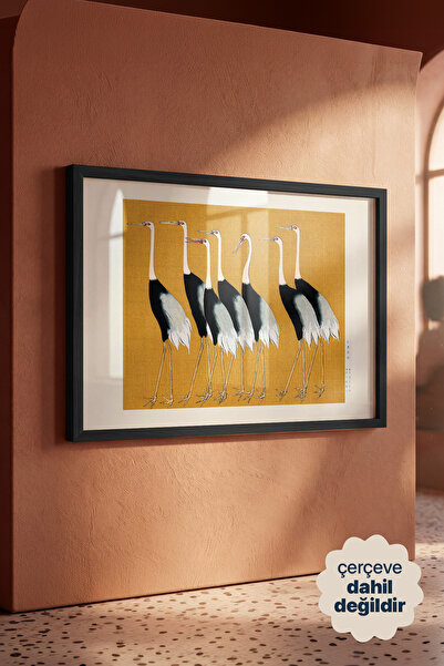 Persona Istanbul Ogata Korin "Japanese Red Crown Cranes" - Sanat Posteri (Çer...