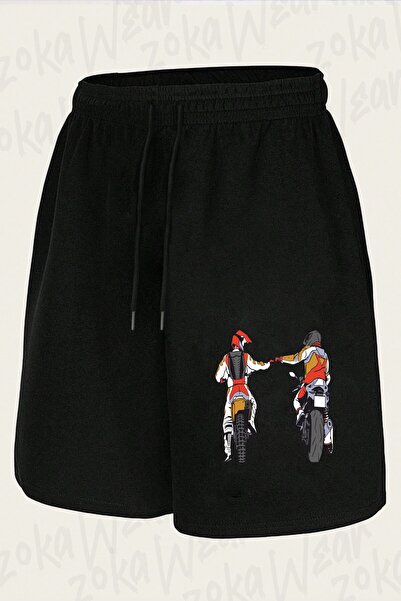 ZOKAWEAR Unisex Motorcycle Enthusiasts Design Printed Shorts