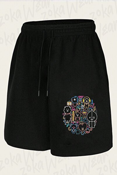 ZOKAWEAR شورت مطبوع بتصميم Bt21، Bts للجنسين