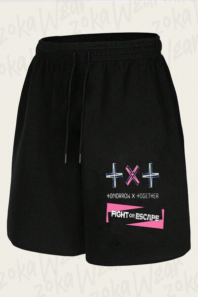 ZOKAWEAR Unisex Txt Fight or Escape Design Printed Shorts
