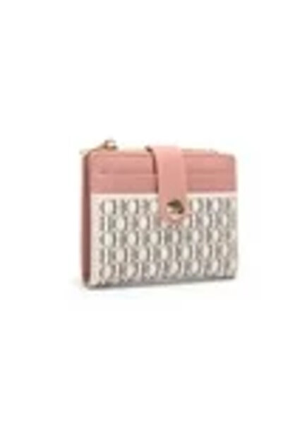 choice2 CA4-C1-BEIGE-PNK CH Classic Solid Color Womens Short Wallet Multiple ...