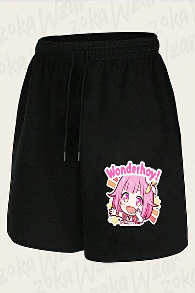 ZOKAWEAR Unisex Project Sekai Emu Otori Wonderhoy Stamp Design Σορτς με στάμπα