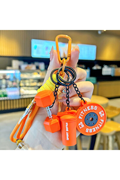 Choice1 orange 2025 HOT! Fitness Keychain Gym Barbell Key chain Weightlifting...