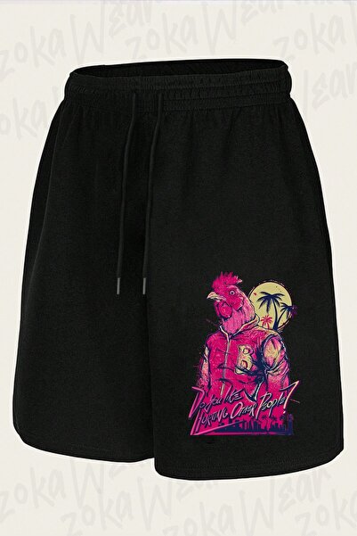 ZOKAWEAR Unisex Hotline Miami, Σορτς με στάμπα Richard Design