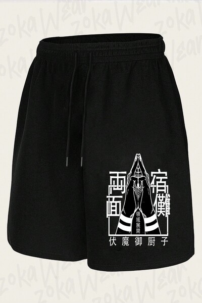 ZOKAWEAR Unisex Jujutsu Kaisen Hand Gestures Design Printed Shorts
