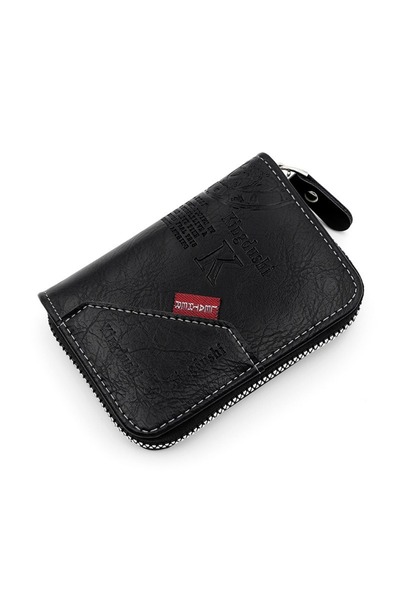 choice2 black Vintage Style Compact PU Leather Wallet - Multiple Card Slots, ...