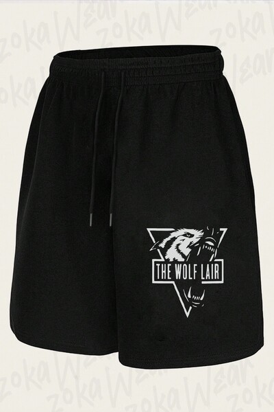 ZOKAWEAR شورت مطبوع بتصميم Kurt Ini The Wolf Lair للجنسين