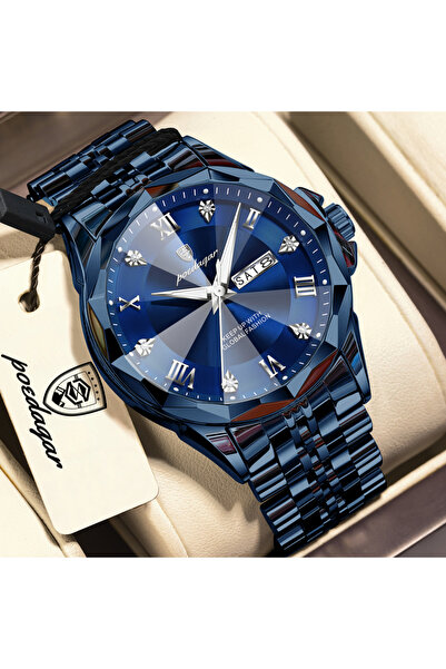 Choice9 698 Blue Blue Luxury Men Clock Waterproof Luminous Date Week Men's Wa...