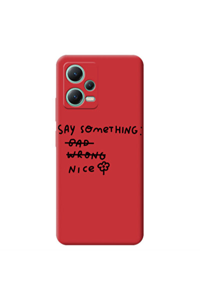 Other Xiaomi Redmi Note 12 Pro 5G Say Something Red Colored Silicone TPU Θήκη